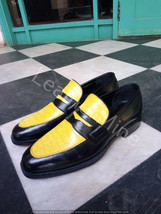 Men&#39;s Handmade Spectator Loafers Genuine Leather Formal Dress Shoes Custom Made - £121.49 GBP