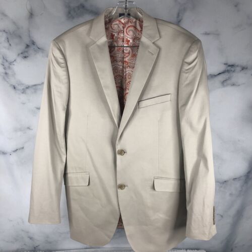 Madison Blazer Mens 40R Modern Fit 2-Button Suit Jacket Coat Tan Beige F... - $39.95