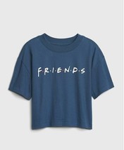 New Gap Teen Girls Blue Graphic Cotton Crew Neck Short Sleeve Boxy T-shirt 8 10 - £11.79 GBP