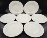 7 Syracuse China Melrose Bread Plate Set Vintage Restaurant Ware Pink Sc... - $56.30