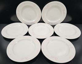 7 Syracuse China Melrose Bread Plate Set Vintage Restaurant Ware Pink Sc... - £44.89 GBP