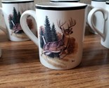 Bass Pro Shops Coffee Mug &quot; Whitetail Deer &quot; Art By Al Agnew Set Of 7 - $65.00