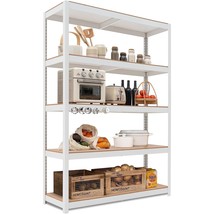 House Z-Beam White 48" Wide Heavy Duty Garage Storage Shelving Adjustable 5-Tier - £268.91 GBP