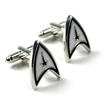 Star Trek Cufflinks Insignia Stainless Steel New W Gift Bag Pair Men&#39;s Jewelry - £9.44 GBP