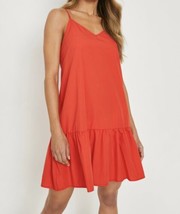 New Francesca&#39;s Collection Strappy Drop Hem Swing Sun Dress Coral Medium - £20.17 GBP
