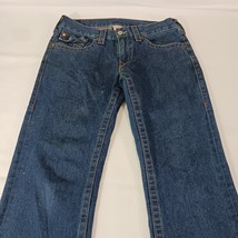 True Religion Billy Womens Blue Cotton Denim Distressed Bootcut Jeans Size 31×33 image 12