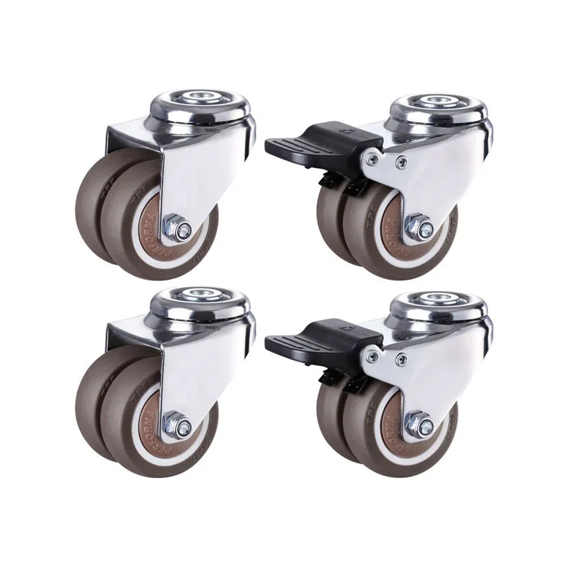 2 Heavy Duty Swivel Caster Wheels With 8.2mm Holes Loc Casters for Industrial,hi - £160.15 GBP