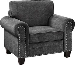 Dark Gray Lexicon Vona Fabric Accent Chair, 41&quot; W. - £490.62 GBP