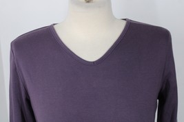 LL Bean S Purple Supima Cotton V-Neck Long Sleeve Tee Top - $21.84