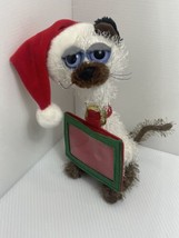 Twisted Whiskers American Greetings Posable Cat w Santa Hat &amp; Gift Card ... - $7.24