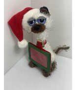 Twisted Whiskers American Greetings Posable Cat w Santa Hat &amp; Gift Card ... - £5.75 GBP