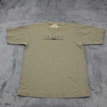 Alaska Shirt Mens L Beige Prairie Mountain Short Sleeve Crew Neck Cotton Tee - £18.18 GBP