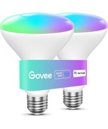 Govee Smart Light Bulbs, 1200 Lumens Dimmable Br30 Bulbs, Rgbww Color, 2... - £39.63 GBP