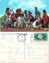 Navajo Native American Family Children Perform Dance Posted 1968 VTG Postcard - £7.40 GBP