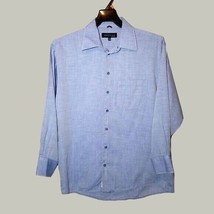 Kenneth Cole Mens Button Down Shirt Small 16.5 Neck 32-33 Sleeve Blue - $13.99