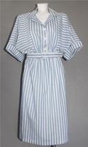 VTG Bonnell Striped Batwing Lightweight Belted Upper Buttons Dress Wm&#39;s ... - $26.99