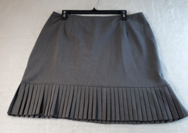Briggs New York Skirt Womens Petite 16P Gray Polyester Pleated Back Zipper - £11.70 GBP