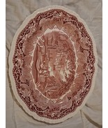 Antique MASON&#39;S VISTA RED/PINK HUGE SERVING PLATTER England 15&quot; X 12&quot; - $101.87 CAD