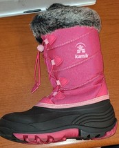 snow winter boots size 4 @Kamik Hot Pink waterproof faux fur made in Canada - £26.09 GBP