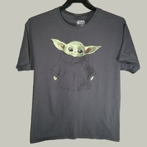 Star Wars Mens Shirt Large Baby Yoda Gray Short Sleeve Tee for Fans Casual  - $12.97
