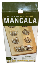 Mancala Solid Wood Folding Game Clear Glass Beads Strategy Cardinal 2007 - £7.09 GBP