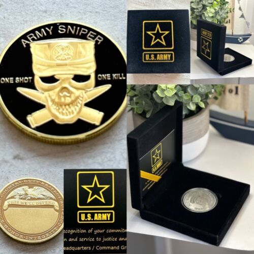 U S ARMY Special Forces SNIPER "ONE SHOT*ONE KILL" Challenge Coin W Special Case - £26.35 GBP