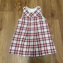 Janie &amp; Jack Baby Girls Pink White Plaid Pleated Sleeveless Dress Size 1... - £18.68 GBP
