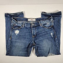 Hollister Juniors Womens Button Fly Low Rise Distressed Jeans Size 3 /  26 - £13.34 GBP