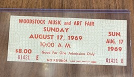 Woodstock Music And Art Fair Ticket Sunday August 17 1969 - £78.22 GBP