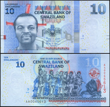 Swaziland 10 Emalangeni. 06.09.2010 (2011) Hybrid UNC. Banknote Cat# P.36a - £2.84 GBP