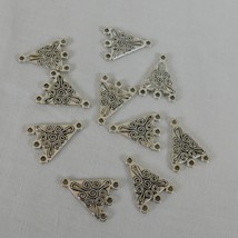 10 Triangle Silver Tone Textured Earring Chandelier Connector Jewelry Ma... - £4.65 GBP