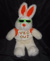 14&quot; Vintage 1992 R Dakin White Bunny Rabbit Veg Out Stuffed Animal Plush Toy - £21.31 GBP