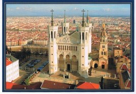 France Postcard Lyon Basilica Notre Dame de Fourviere Dominates Town - $2.15