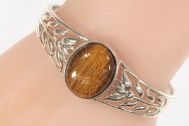 Argent Sterling Tigre Eye Beetle Manchette Bracelet 23.4g - $6,746.49 MXN