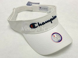 Champion White Retro Embroider Logo Twill Mesh Visor Cap Golf Tennis Vol... - £17.80 GBP