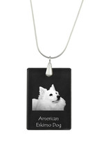 American eskimo dog,  Dog Crystal Pendant, SIlver Necklace 925, High Qua... - £29.87 GBP