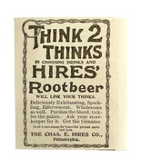 Hires Root Beer Soda Pop 1894 Advertisement Victorian Think 2 Thinks ADB... - $27.34 CAD