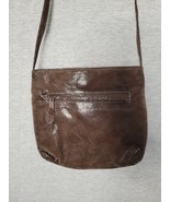 Vintage Bags By Pinky Genuine Leather Brown Shimmery Crossbody Strap Pur... - £35.97 GBP