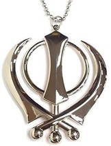 3d sikh khanda pendant for rear view mirror chrome l - $14.15