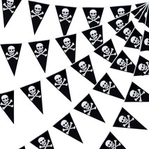60 Pieces Pirate Banners Halloween Pirate Theme Decoration Pirate Skull Pennant  - £20.45 GBP