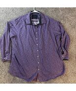 Twenty Eight Degrees 3XLT Button Up Purple Micro Floral Shirt Top Men - €15,44 EUR
