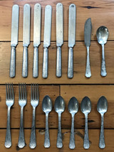 Set Lot 16 Pc Mixed Vintage Antique Malabar Plate Flatware Forks Spoons ... - £29.46 GBP