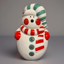 Hand Painted Snowman Cookie Jar - $22.77