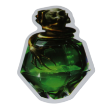 Green Gold Skull Claw Toxic Poison Potion Bottle Sticker - £1.76 GBP