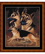 GERMAN SHEPHERDS - pdf x stitch chart Original Artwork © Steven Michael ... - $12.00