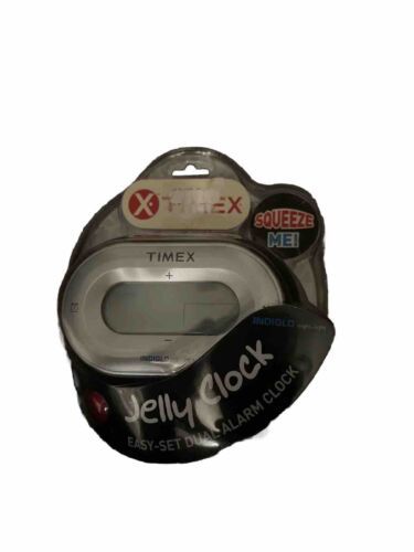Timex Jelly Clock Set Dual Alarm Indiglo Night Light Clock Black - $5.86