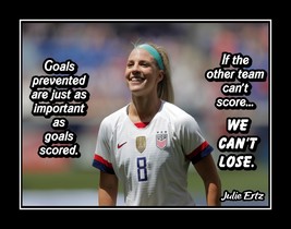 Rare Julie Ertz Poster, Soccer CAN&#39;T LOSE Quote, Unique Gift - £15.97 GBP+