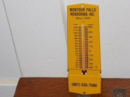 Vintage Montour Falls Rendering Inc. Metal Thermometer - $1,014.94 MXN