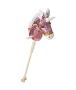 Sequin Unicorn Stick Horse With Wood Wheels Real Pony Neighing And Gallo... - £51.93 GBP