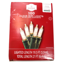 Holiday Time Clear 100 Mini Lights With Green Wire Lighted 19.5 Ft - £6.40 GBP